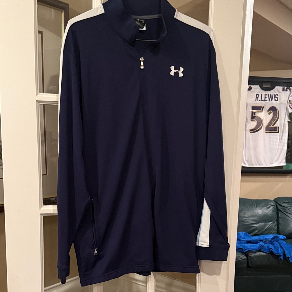 Under Armour Dark Blue and White Athletic Jacket